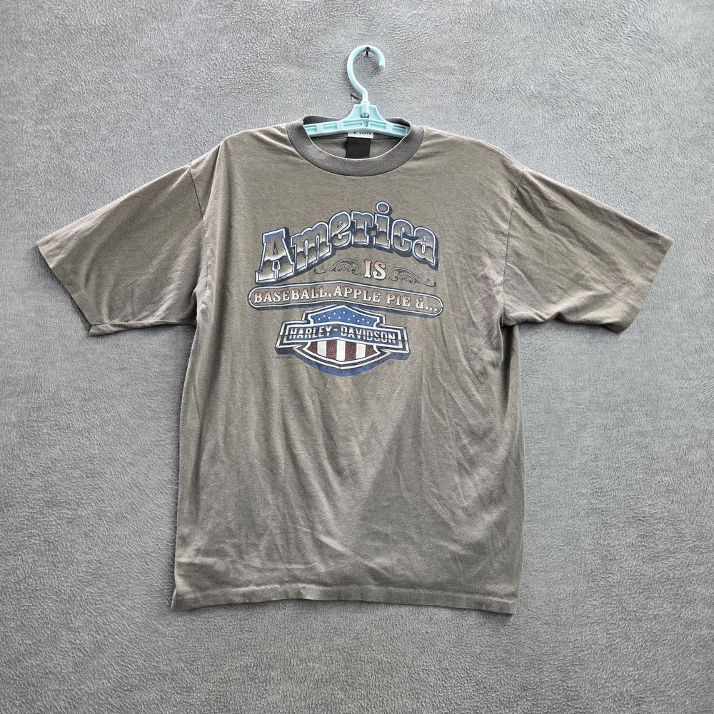 VINTAGE Harley-Davidson Men Shirt XL 3D Emblem‎ Single Stitch Dallas Texas 80s